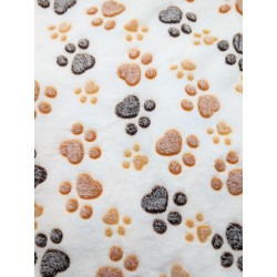 Paw Print Blanket White & Brown (Riley)